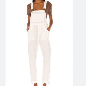 WeWoreWhat White Linen Overalls sz XS